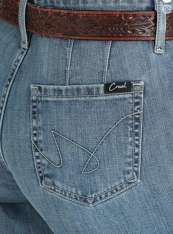 CRUEL GIRL HANNAH CROP JEANS - MEDIUM STONE WASH