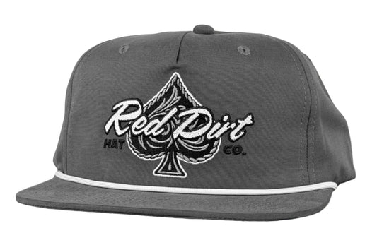 RED DIRT HAT CO HOLD EM' 5 PANEL UNSTRUCTURED CAP in CHARCOAL