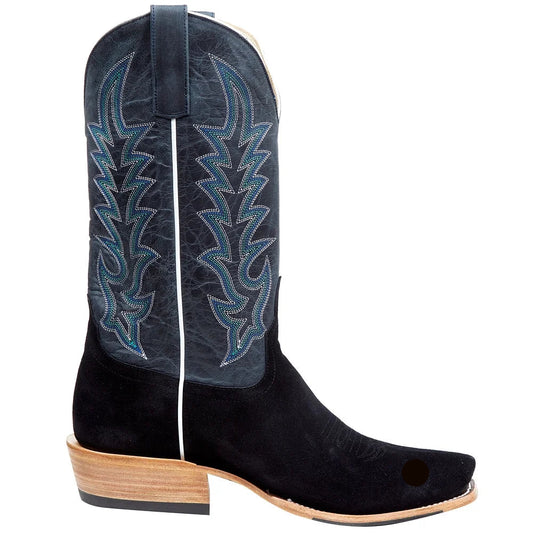 MEN'S HORSE POWER TOP HAND BLACK SUEDE 13"BLUE GOAT BOOTS