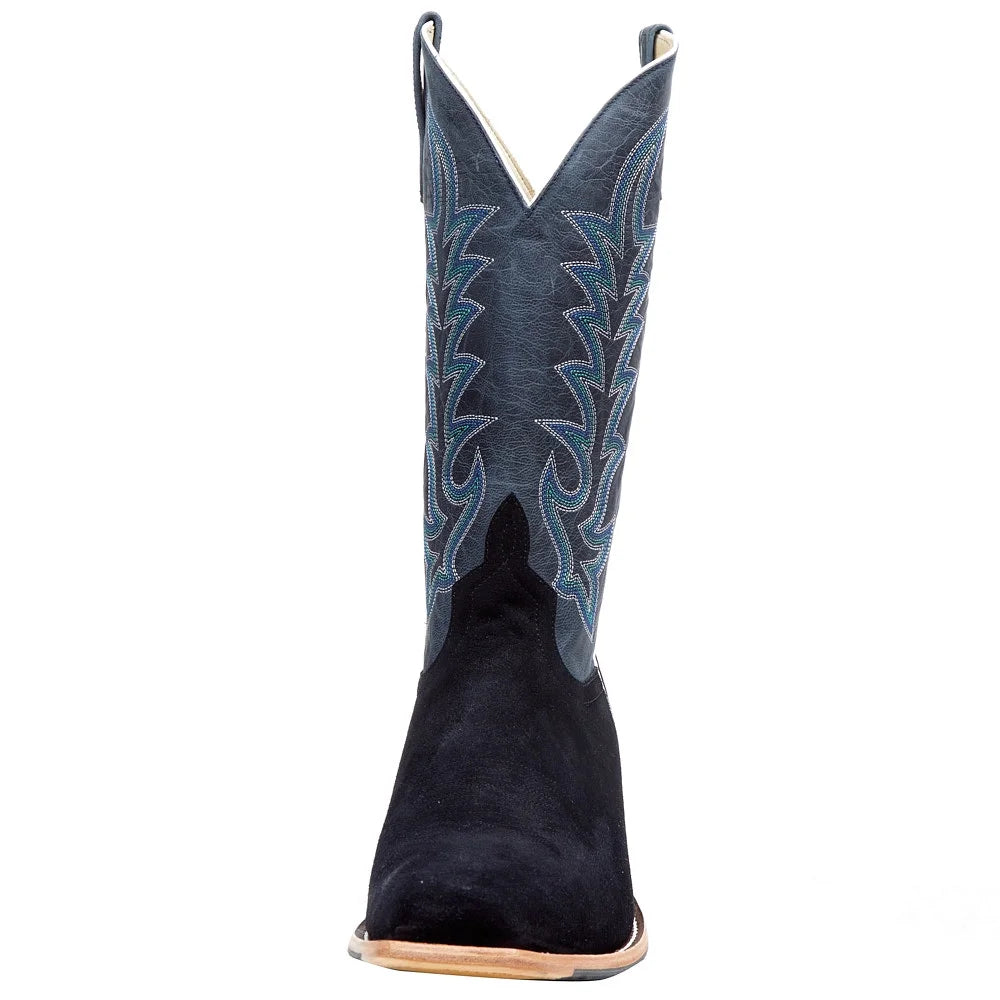 MEN'S HORSE POWER TOP HAND BLACK SUEDE 13"BLUE GOAT BOOTS