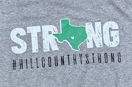HILL COUNTRY STRONG GRAPHIC RELIEF FUND TEE SHIRT in GREY