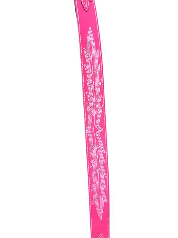 ARIAT CASSANOVA WESTERN BOOT STITCH LADIES BELT - HOT PINK