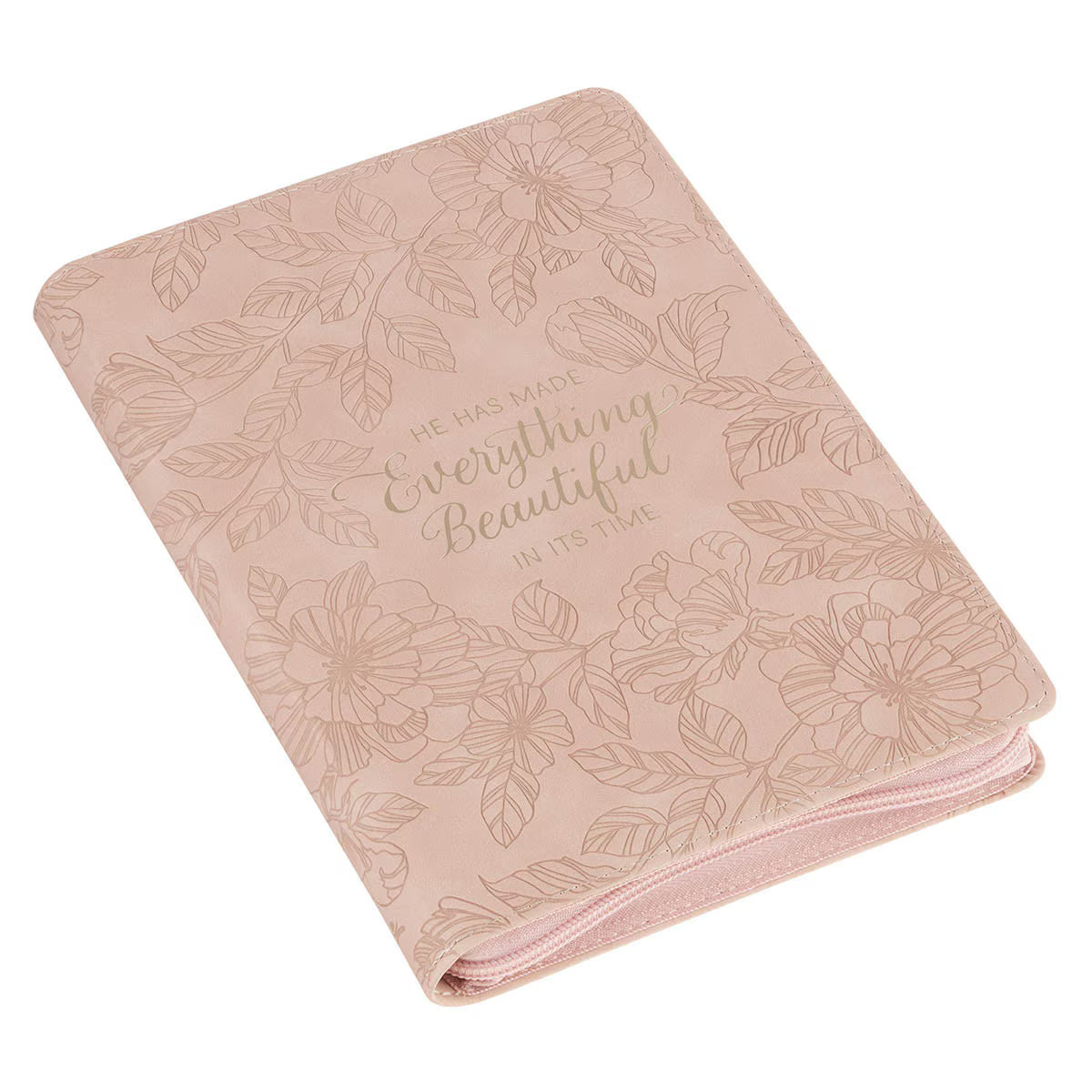 "EVERYTHING BEAUTIFUL" BLUSH ZIP JOURNAL, ECCLESIASTES 3:11
