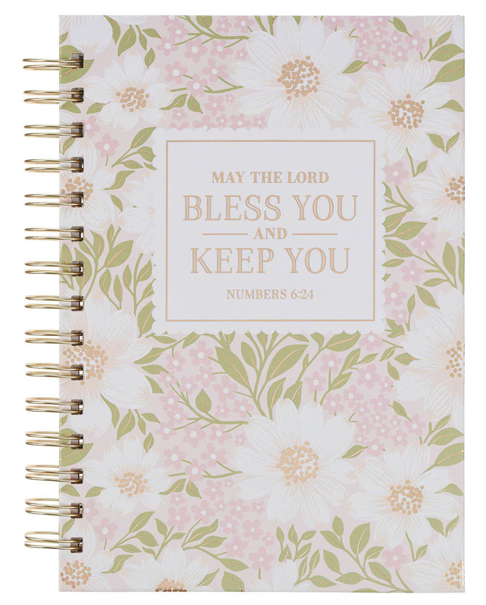 "BLESS and KEEP YOU" BLUSH BLOOM SPIRAL JOURNAL - NUMBERS 6:24