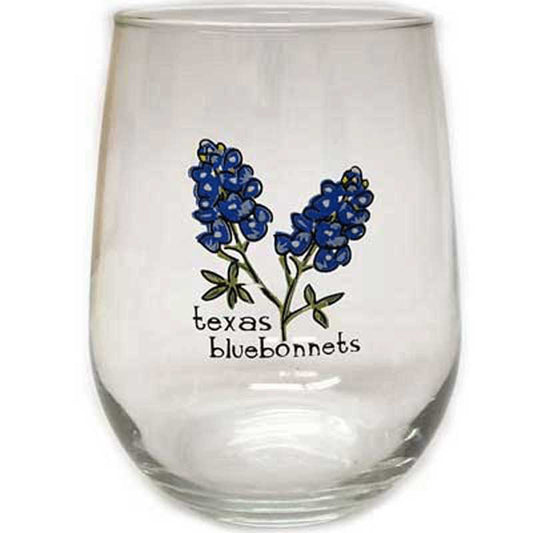 Bluebonnets Stemless Wine Glass