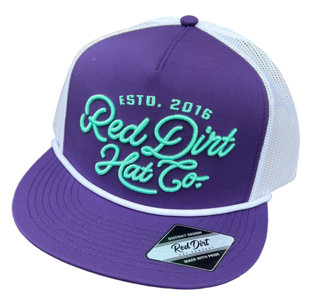 RED DIRT HAT CO LARIAT HAT in WHITE/PURPLE