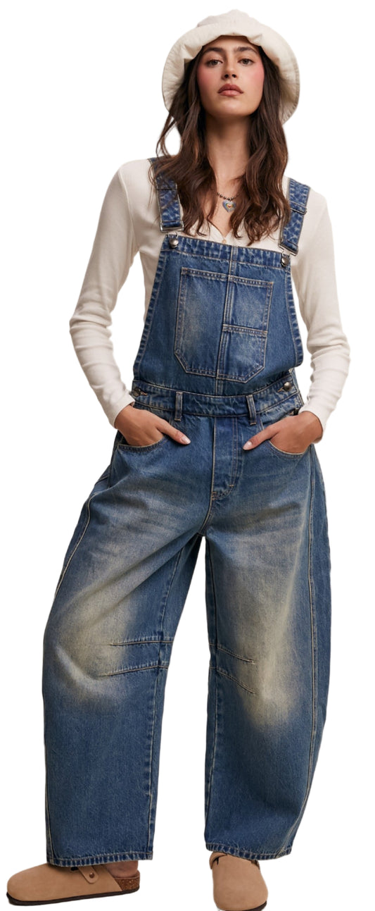 BARREL JEAN OVERALLS
