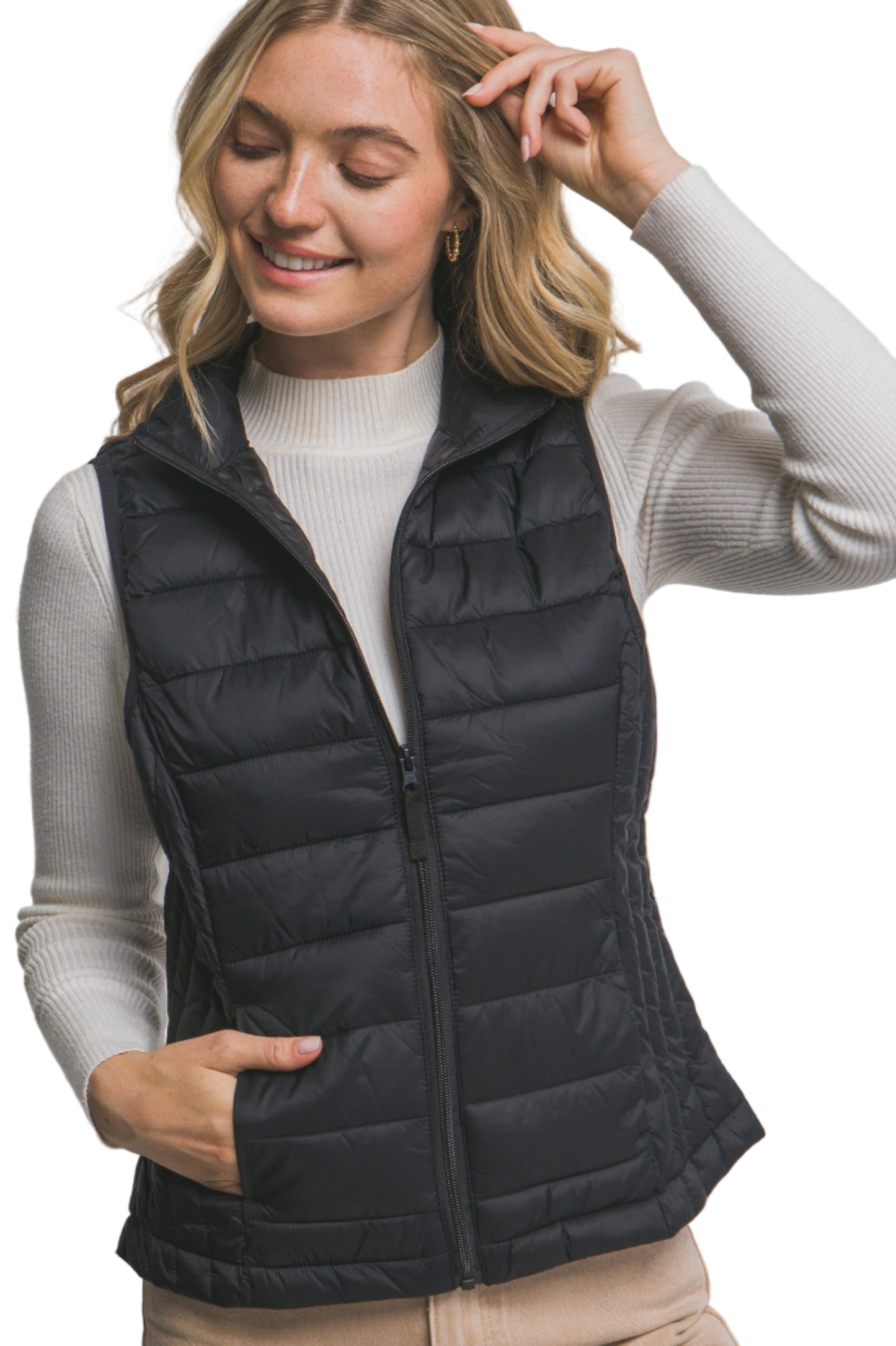 LIGHTWEIGHT DOWN PACKABLE PUFFER VEST in 4 COLORS