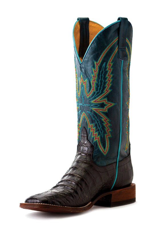 Macie Bean Womens "Bite In Shining Armor" Caiman Print Leather Sole Western Boot