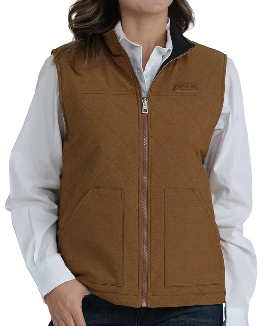 CINCH WOMEN'S REVERSIBLE VEST in BROWN/BLACK