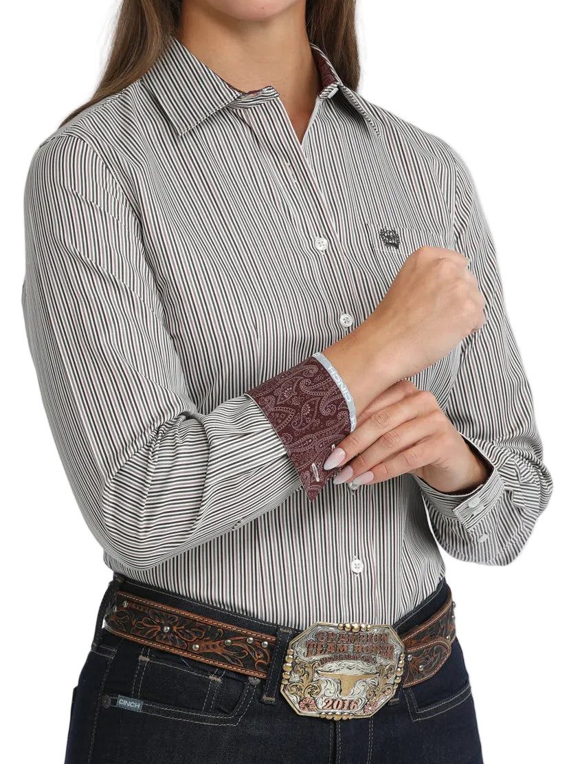 CINCH WOMEN'S LONG SLEEVE STRIPE SHIRT