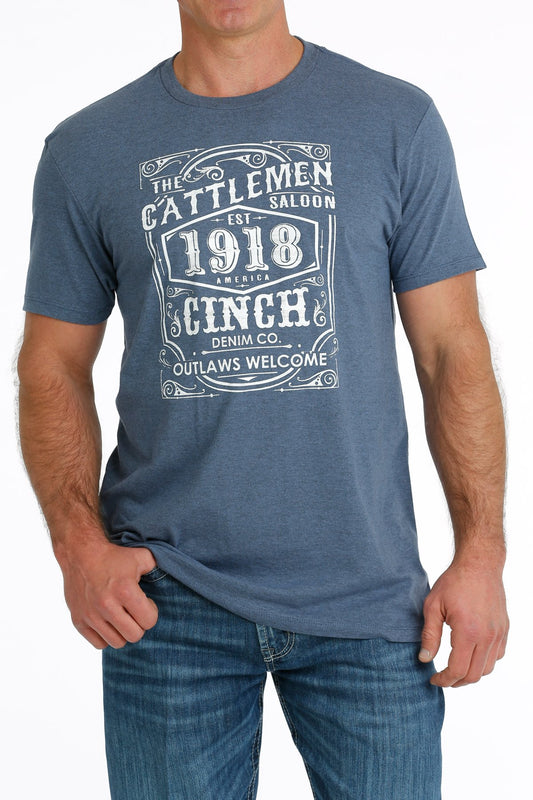 CINCH MEN'S THE CATTLEMEN SALOON TEE - BLUE
