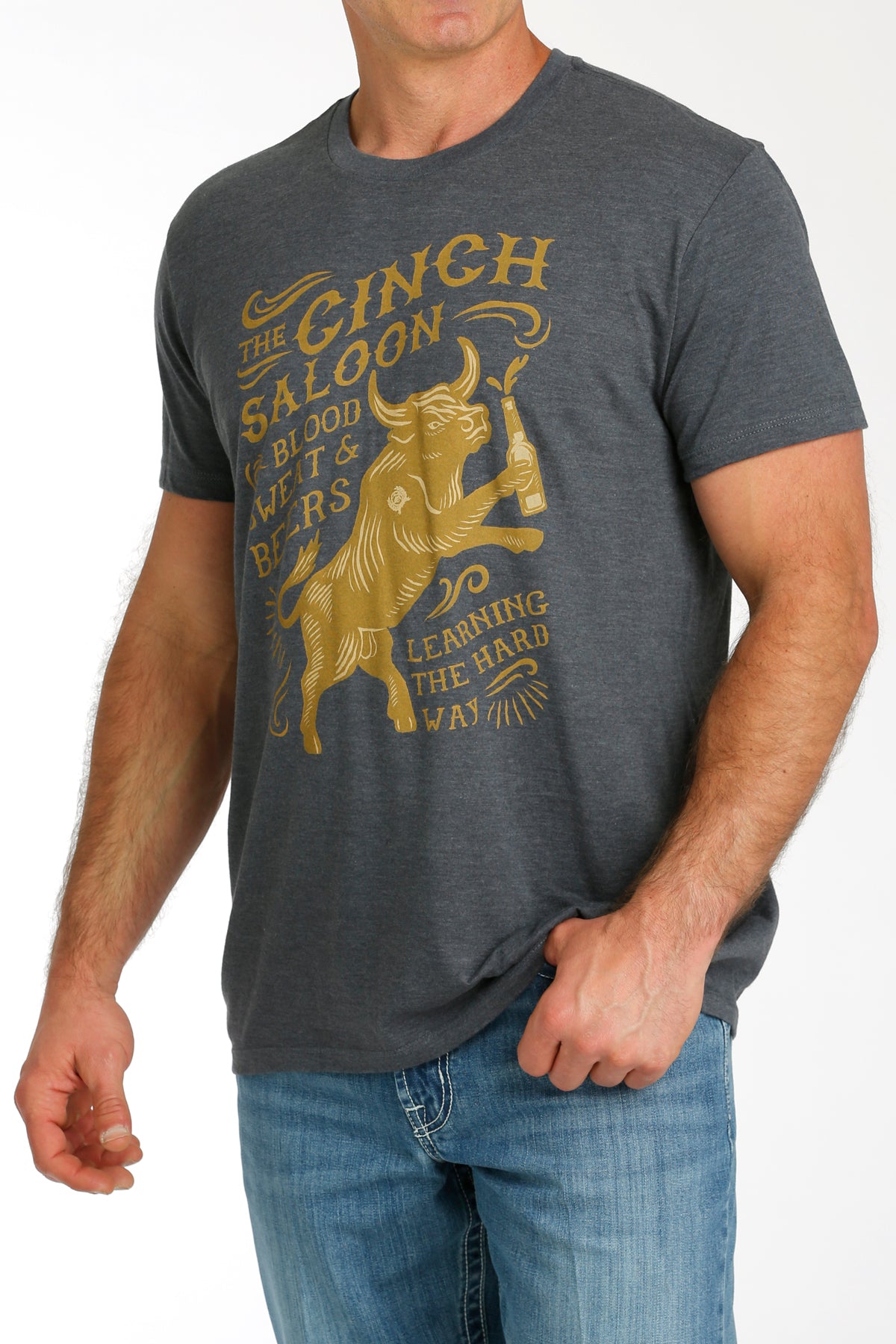 CINCH MEN'S THE CINCH SALOON TEE - CHARCOAL