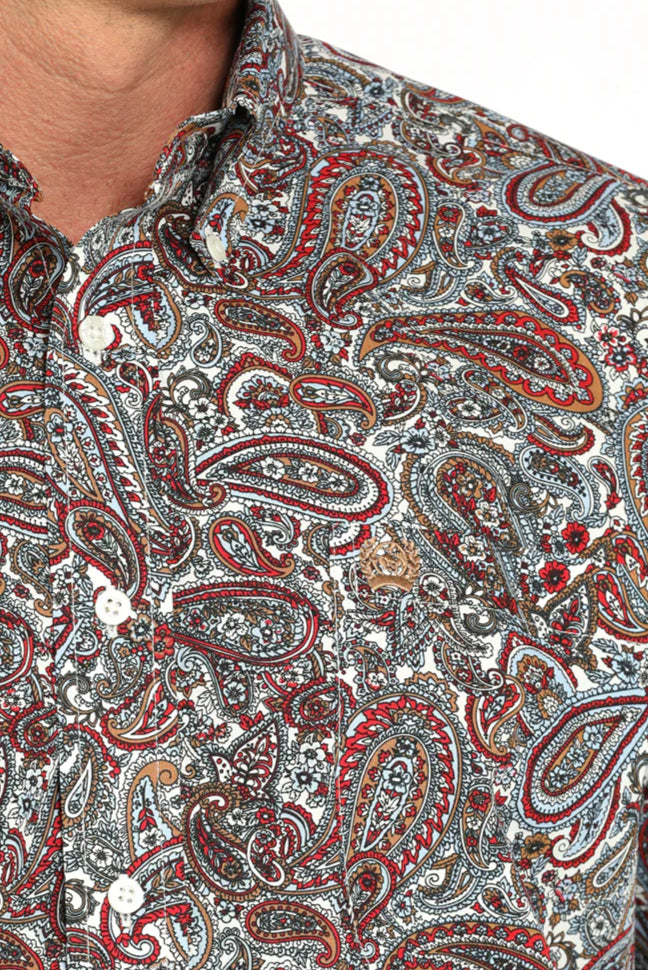 CINCH MEN'S LONG SLEEVE PAISLEY PRINT BUTTON DOWN SHIRT - MULTI