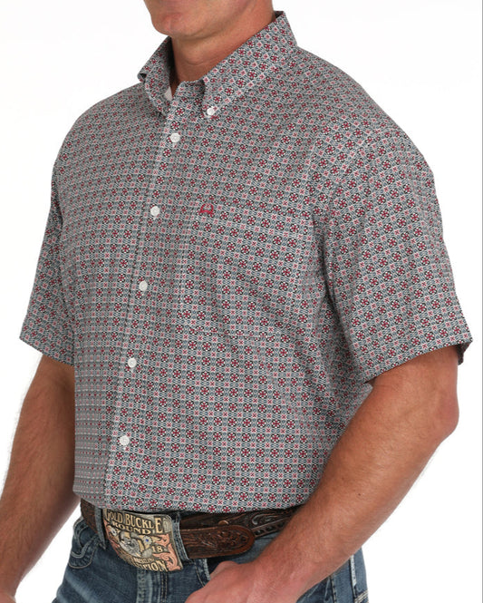 CINCH MEN'S ARENAFLEX SHORT SLEEVE SHIRT - RED, BLACK, WHITE