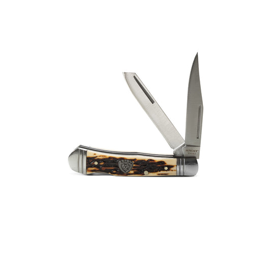 ARIAT FOLDING LARGE KNIFE 4 1/8'' MUSKRAT TAN