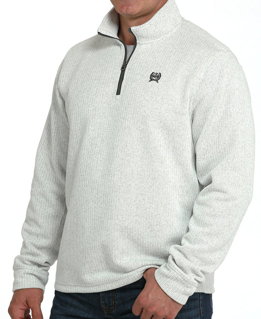 CINCH MEN'S 1/4 ZIP PULLOVER SWEATER - HEATHER GREY