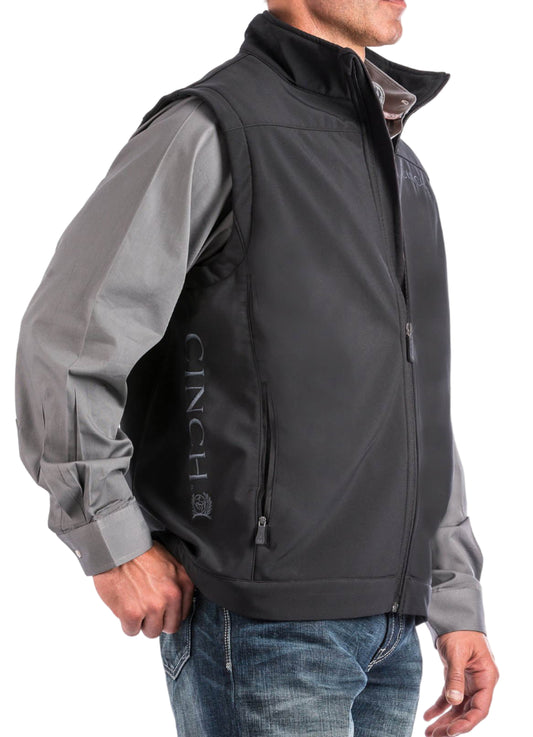 CINCH MEN'S SOLID BONDED VEST - BLACK