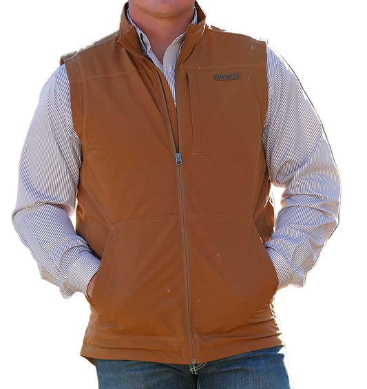 CINCH MEN'S CANVAS VEST - BROWN