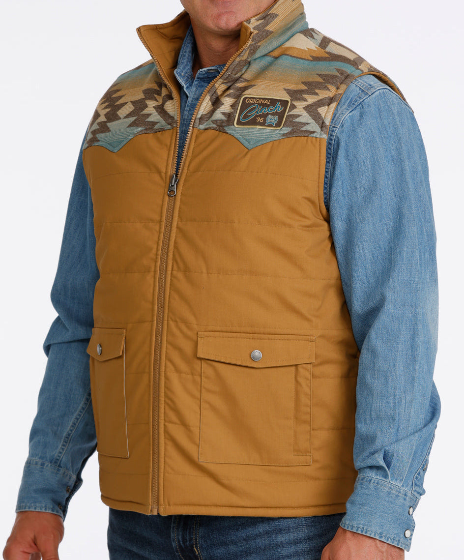CINCH MEN'S REVERSIBLE VEST - GOLD AZTEC
