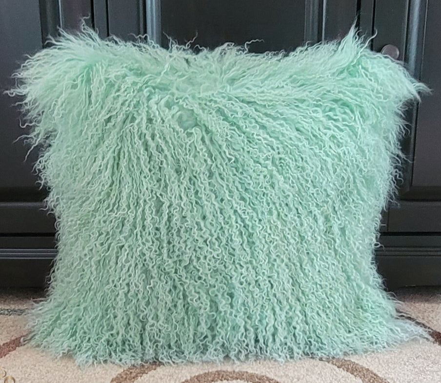 20" TIBETAN SHEEP PILLOW - TEAL