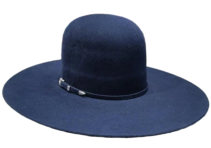 ATWOOD FELT 7X NAVY OPEN CROWN HAT
