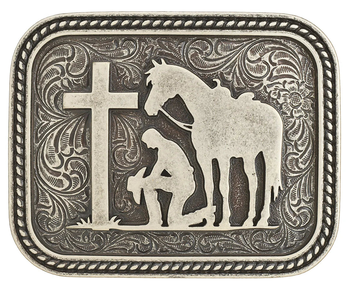 NOCONA MEN'S RECTANGLE COWBOY PRAYER BUCKLE