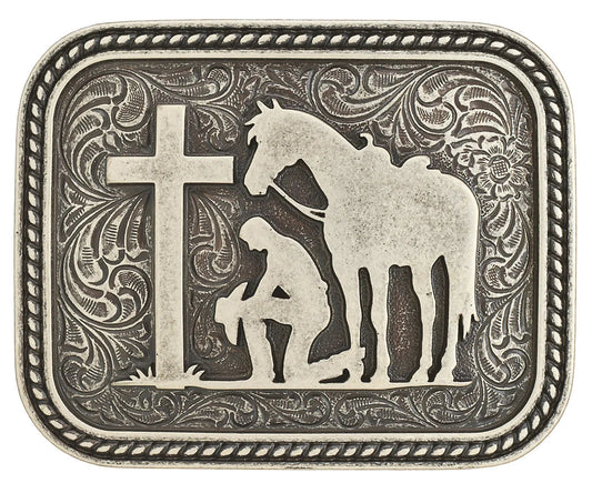 NOCONA MEN'S RECTANGLE COWBOY PRAYER BUCKLE