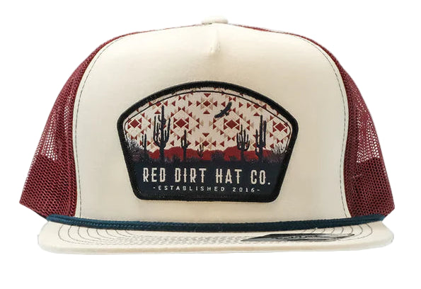 RED DIRT HAT CO OVER YONDER HAT in STONE/BURGUNDY