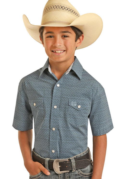 Panhandle Select Boys Geometric Short Sleeve Shirt