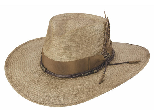 RACE FOR LOVE SHANTUNG PANAMA HAT in DISTRESSED BRONZE