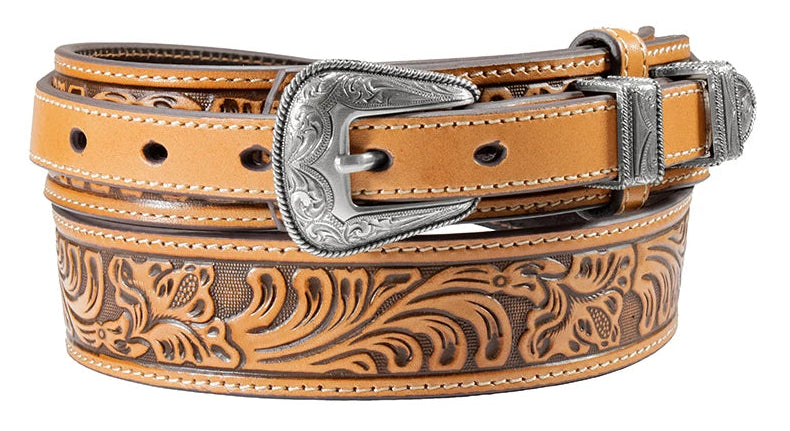 NOCONA MEN'S TOOLED LEATHER TAN RANGER BELT