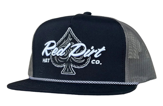 RED DIRT HAT CO HOLD EM' 5 PANEL CAP in CHARCOAL/BLACK