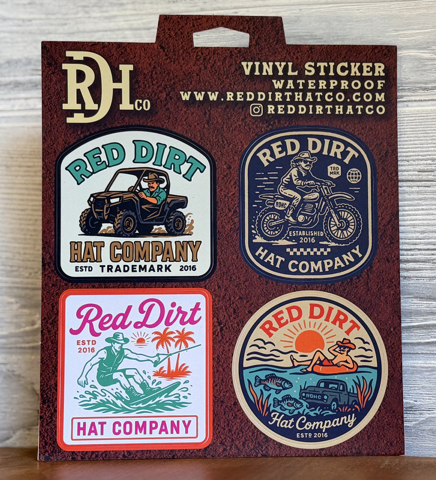 RED DIRT HAT CO VINYL STICKER PACK - OUTDOORS