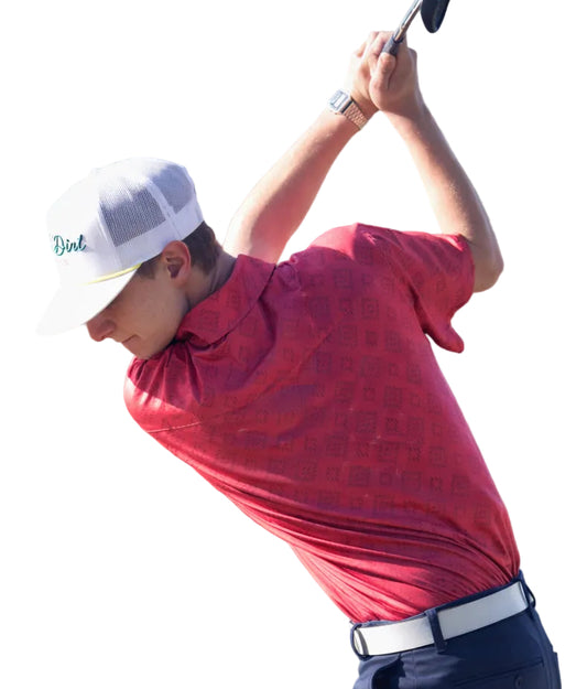 RED DIRT COWBOY CASUAL DEEP RED AZTEC POLO