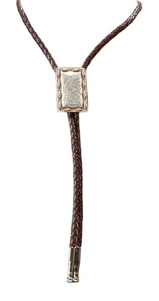 DOUBLE S RECTAGLE BUCK LACE CONCHO BOLO