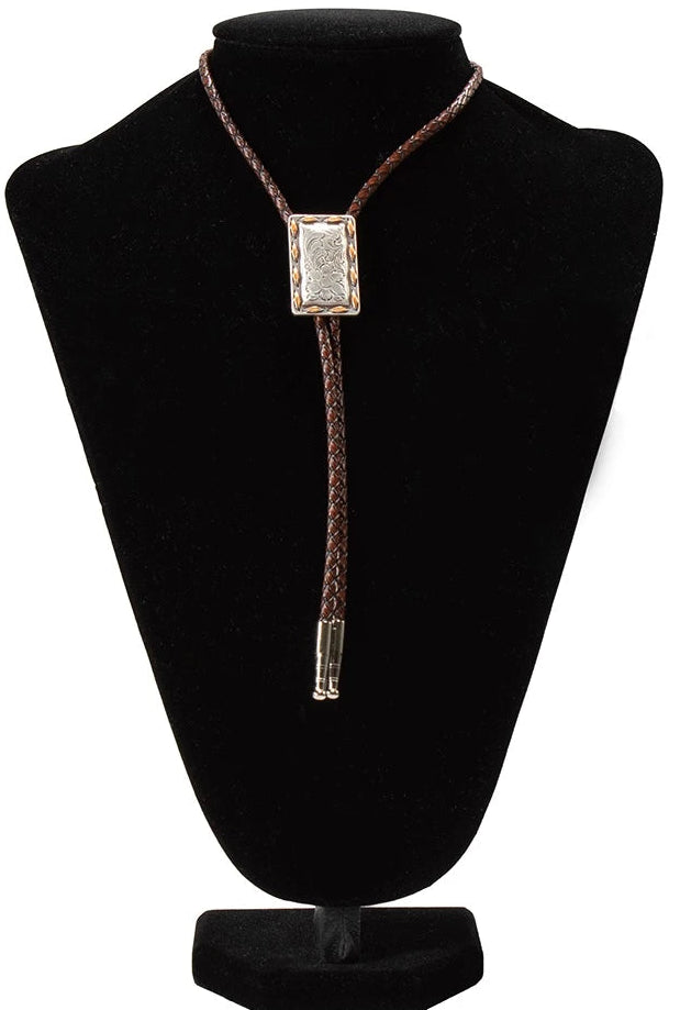 DOUBLE S RECTAGLE BUCK LACE CONCHO BOLO