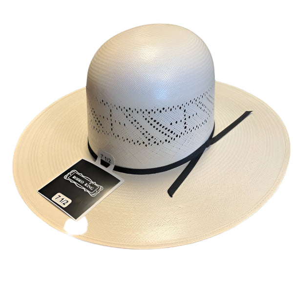 RODEO KING IVORY CROSS STRAW OPEN CROWN HAT