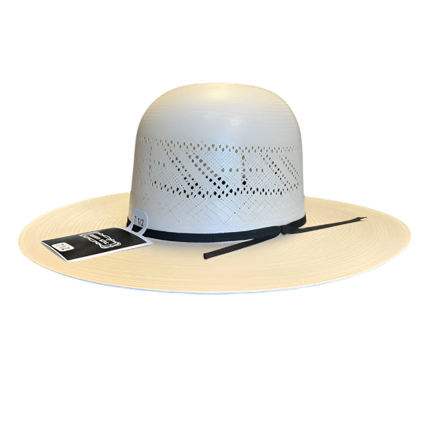 RODEO KING IVORY CROSS STRAW OPEN CROWN HAT