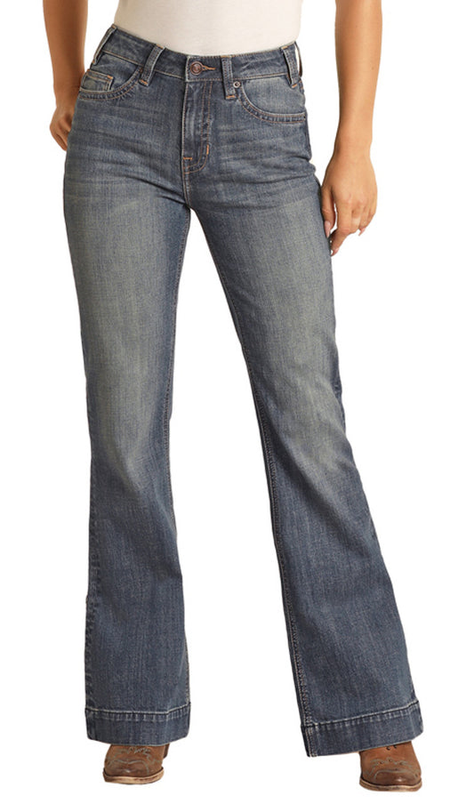 ROCK & ROLL LADIES HIGH RISE STRETCH TROUSER JEANS