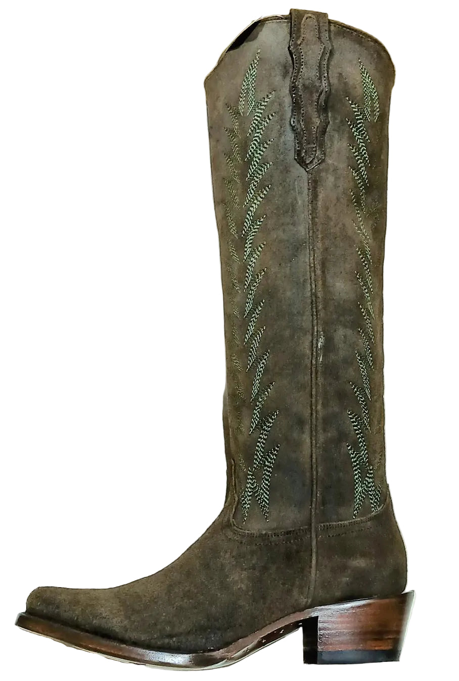 STETSON LADIES' SISSY 18" OLIVE SUEDE BOOTS
