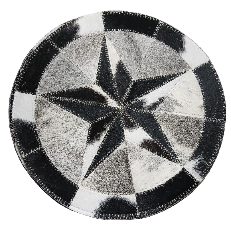 ROUND COWHIDE STAR PATCHWORK PLACEMATS