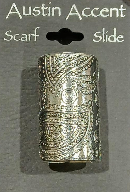 AUSTIN ACCENT® SILVER PAISLEY TUBE SCARF SLIDE