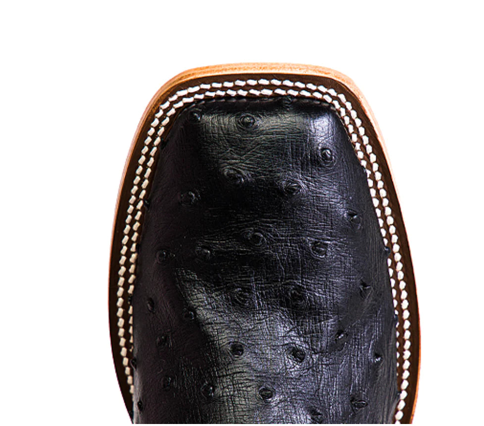 HORSE POWER BLACK FULL QUILL OSTRICH EMERALD EXPLOSION MEN'S BOOTS