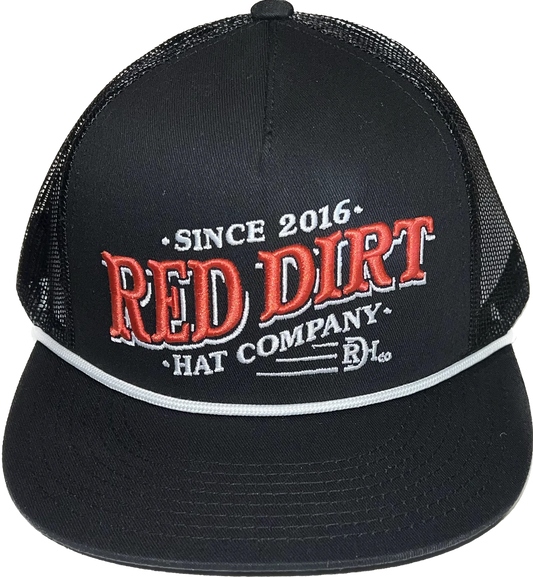 RED DIRT HAT CO RED RIPPLE CAP in BLACK
