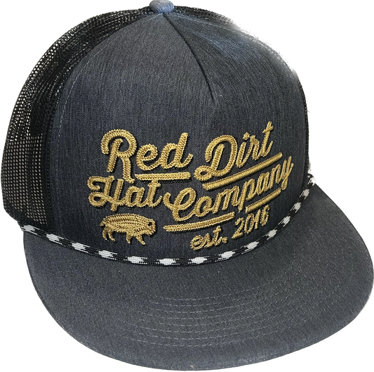 RED DIRT HAT CO. GOLD DIGGER CAP in CHARCOAL/BLACK