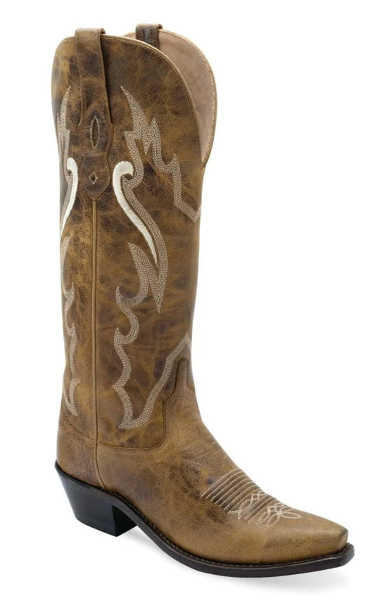 OLD WEST LADIES BURNT TAN 14" BOOTS