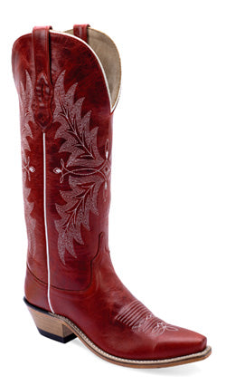 OLD WEST LADIES 14" RED SNIP TOE BOOTS