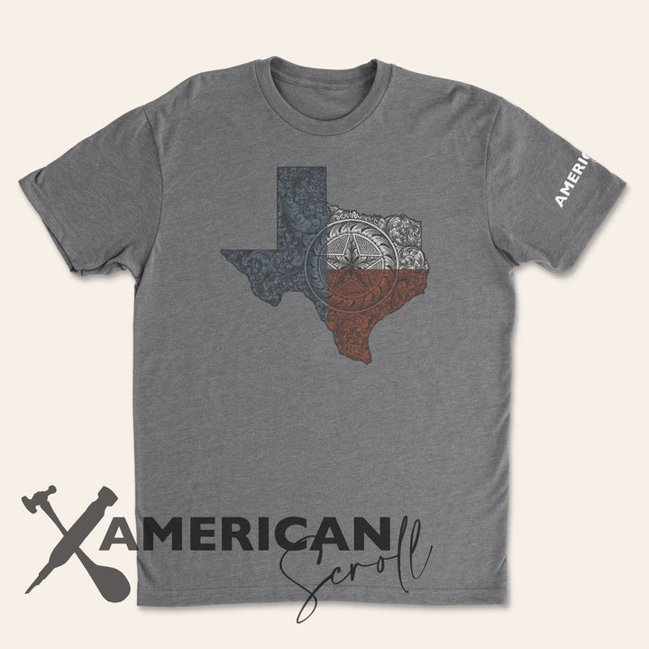 TEXAS STATE WITH FLAG - UNISEX TEE SHIRT