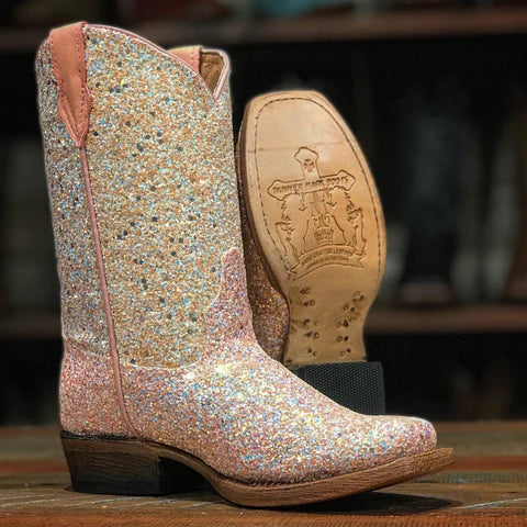 TANNER MARK GIRL'S PINK SPARKLE UNICORN BOOTS